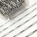 Load image into Gallery viewer, V128OX. Oxidized 925 Sterling Silver Flat Paperclip Link Chain