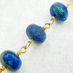 Load image into Gallery viewer, Azurite Malachite Gold Plated Wire Chain.