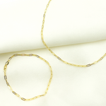 Load image into Gallery viewer, 14K Solid Gold Flat Paperclip Necklace