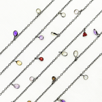 Load image into Gallery viewer, Multi Gemstone Dangle Oxidized Wire Chain