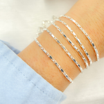 Load image into Gallery viewer, 925 Sterling Silver Diamond Cut Bar Link Chain.