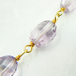 Load image into Gallery viewer, Pink Amethyst Oval Gold Plated Wire Chain