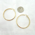 Load image into Gallery viewer, 14K Solid Gold Hollow Diamond Cut Hoop