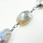 Load image into Gallery viewer, Coated Labradorite Oval Shape Oxidized Wire Chain