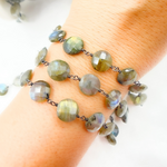 Load image into Gallery viewer, Labradorite Oxidized Wire Chain.