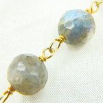 Load image into Gallery viewer, Labradorite Round Shape Gold Plated Wire Chain