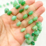 Load image into Gallery viewer, Chrysoprase Rondel Faceted Gold Plated Wire Chain.