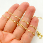 Load image into Gallery viewer, 14K Solid Yellow Gold Oval Flat Link Diamond Cut Marina Link Chain