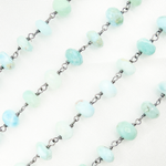 Load image into Gallery viewer, Larimar Oxidized 925 Sterling Silver Wire Chain.