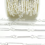 Load image into Gallery viewer, Sterling Silver Rectangular Link and Round Link Chain