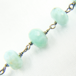 Load image into Gallery viewer, Larimar Oxidized 925 Sterling Silver Wire Chain.