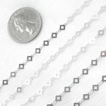 Load image into Gallery viewer, Sterling Silver Patterned Diamond Shape Link Chain