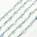 Load image into Gallery viewer, Larimar Oxidized Wire Chain.