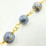 Load image into Gallery viewer, Coated Labradorite Round Gold Plated Wire Chain