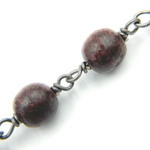Load image into Gallery viewer, Wood Round Shape Wire Wrap Chain.