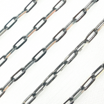 Load image into Gallery viewer, Z56SBDC. 925 Sterling Silver & Black Rhodium Diamond Paperclip Chain
