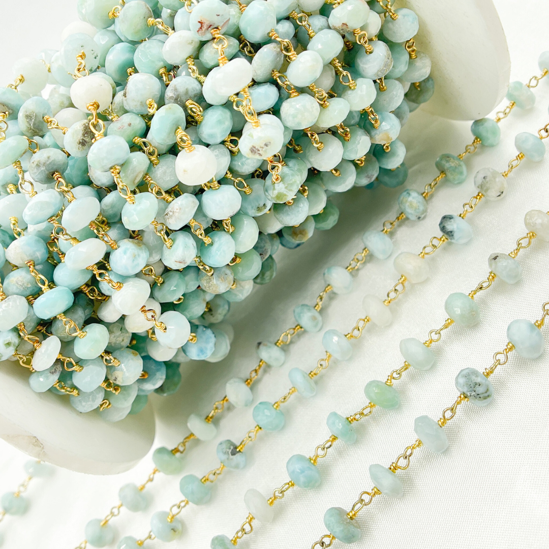 Larimar Gold Plated Wire Chain