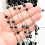 Load image into Gallery viewer, Black Spinel Oxidized Connected Wire Chain. BSP32