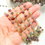 Load image into Gallery viewer, Multi Sapphire Gold Plated Wire Chain