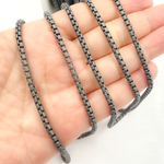 Load image into Gallery viewer, Black Rhodium Matt Sterling Silver Box Link Chain