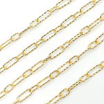 Load image into Gallery viewer, Sterling Silver Gold Plated Diamond Cut Paper Clip Chain