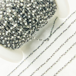 Load image into Gallery viewer, Coated Green Moonstone Oxidized Wire Chain.