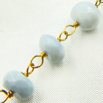 Load image into Gallery viewer, Blue Opal Gold Plated Wire Chain.