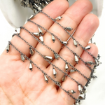 Load image into Gallery viewer, Pyrite Drop Dangle Oxidized Wire Chain.