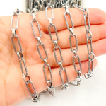 Load image into Gallery viewer, Oxidized Sterling Silver Diamond Cut Paperclip Chain