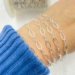 Load image into Gallery viewer, 738FSS. 925 Sterling Silver Flat Oval and Round Link Chain