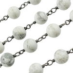 Load image into Gallery viewer, Howlite Gemstone Round Shape Chain