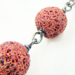 Load image into Gallery viewer, Wood Round Shape Oxidized Wire Chain