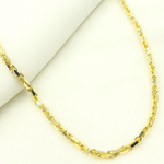 Load image into Gallery viewer, 14K Solid Yellow Gold Diamond Cut Box Link Necklace