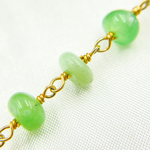 Load image into Gallery viewer, Chrysoprase Smooth Gold Plated Wire Chain.