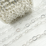 Load image into Gallery viewer, V189FSS. Sterling Silver Flat Oval Link Chain