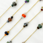 Load image into Gallery viewer, Multi Gemstone Gold Plated Connected Wire Chain.