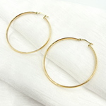 Load image into Gallery viewer, 14K Solid Gold Hollow Smooth Hoop
