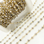 Load image into Gallery viewer, Coated Peach Moonstone Gold Plated Wire Chain.