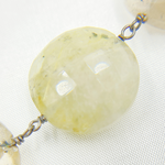 Load image into Gallery viewer, Golden Rutile Coin Shape Oxidized Wire Chain.