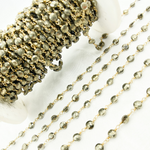 Load image into Gallery viewer, Pyrite Small Coin Shape Gold Plated Wire Chain