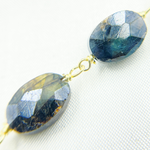 Load image into Gallery viewer, Coated Labradorite Oval Shape Gold Plated Wire Chain.