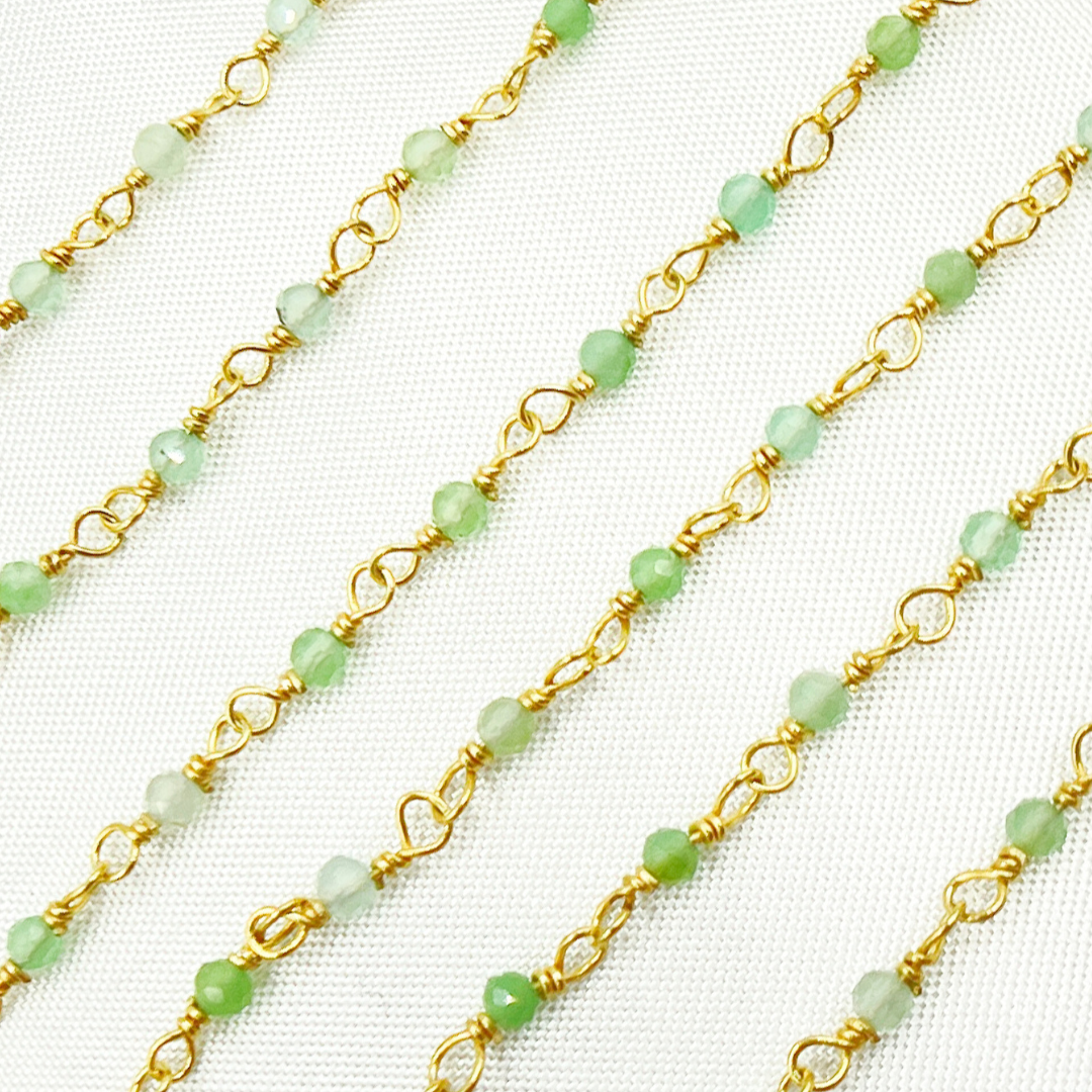 Chrysoprase Wire Wrap Chain