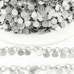 Load image into Gallery viewer, Oxidized Sterling Silver Dangle Disk Chain