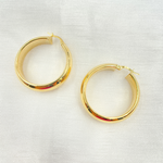 Load image into Gallery viewer, 14K Solid Gold Hollow Hoop