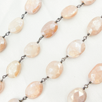 Load image into Gallery viewer, Coated Taupe Oval Moonstone Wire Chain.