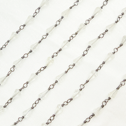 Crystal Quartz Oxidized Wire Chain