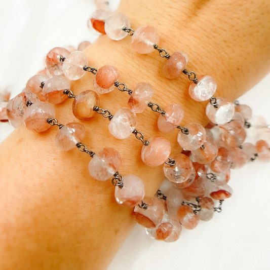 Strawberry Quartz Oxidized Wire Chain
