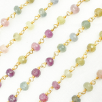 Load image into Gallery viewer, Multi Sapphire Gold Plated Wire Chain.