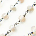 Load image into Gallery viewer, Coated Siloni Moonstone Oxidized Wire Chain.