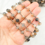 Load image into Gallery viewer, Multi Moonstone Oxidized Wire Chain
